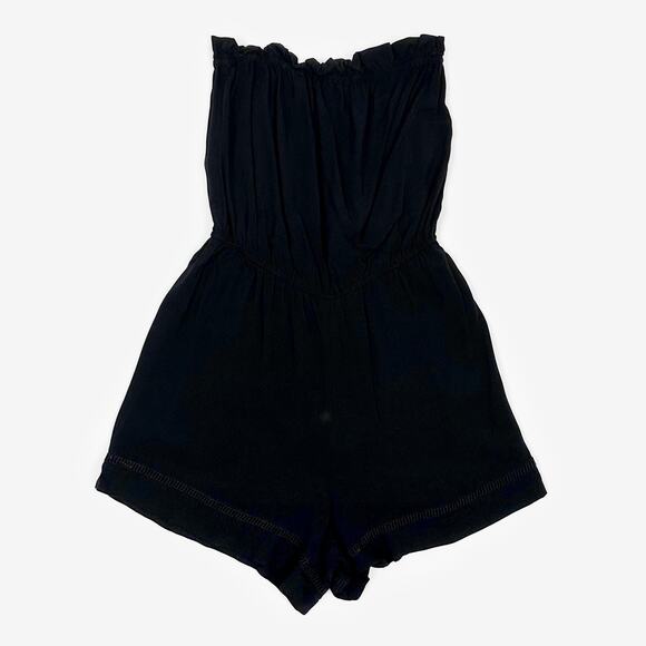 Seafolly Beach Basics Pull On Playsuit Extra Small Black Romper Cover Up Lounge - Picture 1 of 4